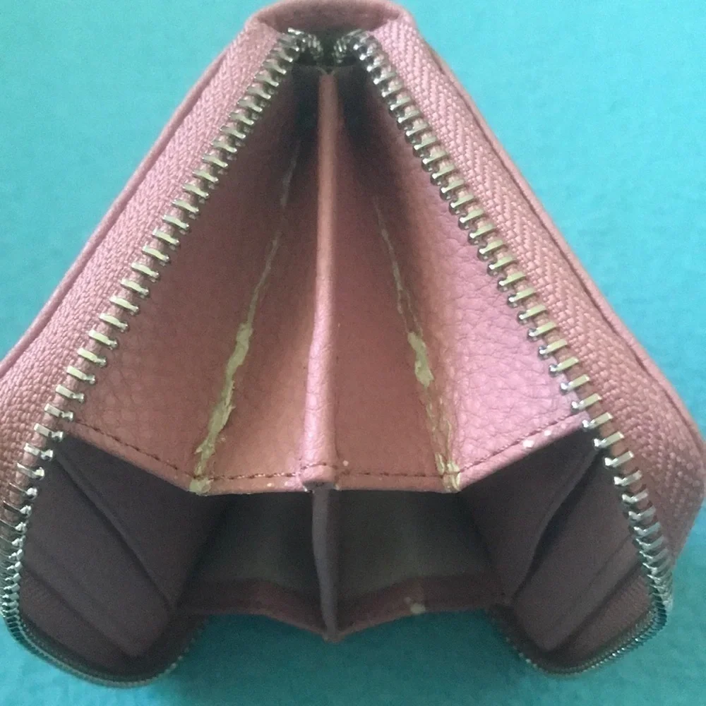PINKO BAG leather embellished on both sides zipper wallet 4 inside pockets